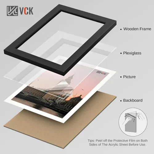Miniatura 3 de VCK Marco de fotos de 24 x 36 pulgadas, exclusivo marco de póster grande negro para pared, galería en casa, oficina, 1 paquete