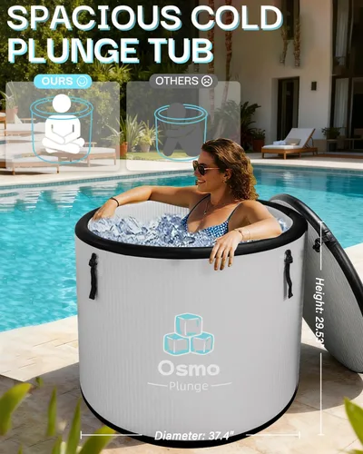 Miniatura 2 de Bañera de hielo inflable para atletas, compatible con enfriador de agua, bañera de inmersión fría para recuperación con tapa aislada, hoja de tierra