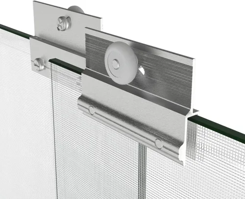Miniatura 5 de SUNNY SHOWER Puerta deslizante para ducha con medio marco, 1/4"(6mm) de vidrio, acabado de níquel cepillado, puerta de baño deslizante, 48 pulgadas