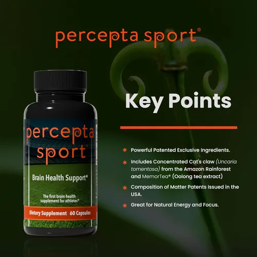 Miniatura 7 de Percepta Suplemento cerebral deportivo para atletas - Suplemento natural para la salud cerebral a base de plantas - Mejora el rendimiento