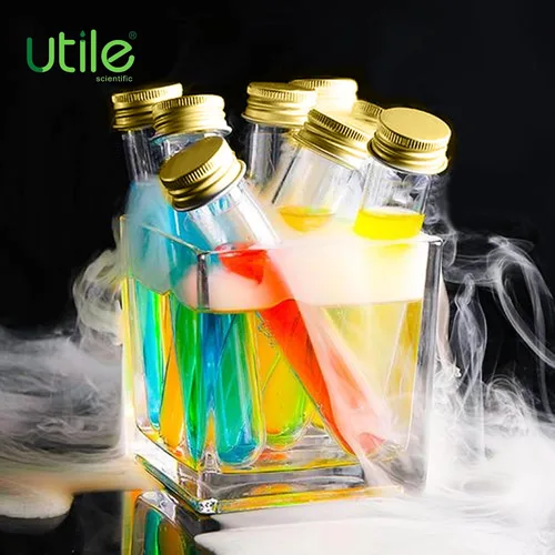 Miniatura 6 de Utile 20 tubos de ensayo de vidrio, material de vidrio de borosilicato medio, tubos de ensayo de 0.8 fl oz, con tapones de rosca de aluminio