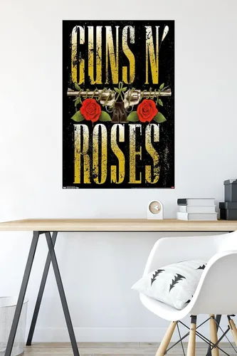 Miniatura 4 de Guns N' Roses - Póster de pared con logotipo apilado, 34 pulgadas de largo x 22.4 pulgadas de ancho, versión sin marco