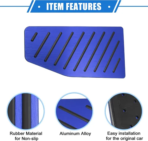 Miniatura 4 de Juego de 3 fundas para pedal de freno de acelerador de gas de automóvil, compatible con Toyota RAV4 2019-2021, aleación de aluminio antideslizante