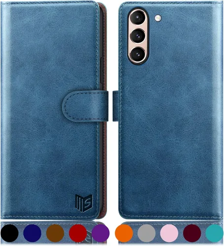 Miniatura 16 de SUANPOT Funda tipo cartera para Samsung Galaxy S21 FE con bloqueo RFID, soporte para tarjetas de crédito, de piel sintética, con tapa para teléfono