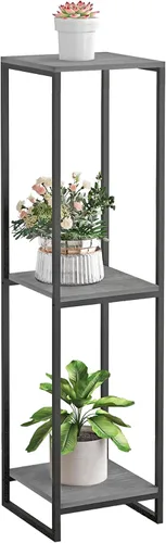Miniatura 15 de Soporte para plantas de 34 pulgadas de alto para interiores, estante moderno de 2 niveles, organizador de macetas de esquina para sala de estar