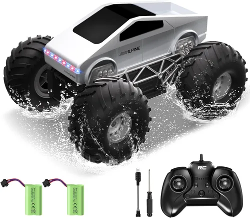 Auto a control remoto, escala de autos RC 1:16, vehículo eléctrico todo terreno, luces LED, juguetes Monster Trucks, regalo de cumpleaños para