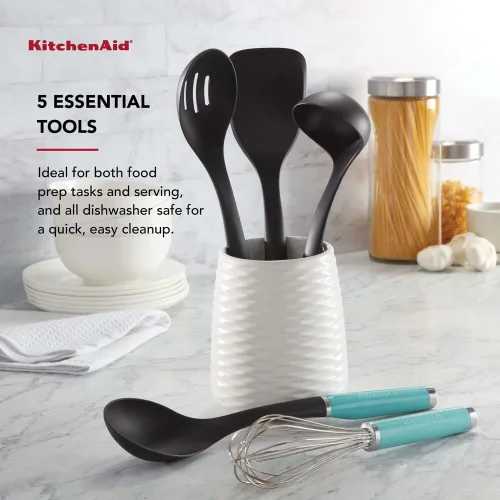 Miniatura 6 de KitchenAid KQ562BXAQA - Juego de herramientas y artilugios con Crock, 6 piezas, aguamarina