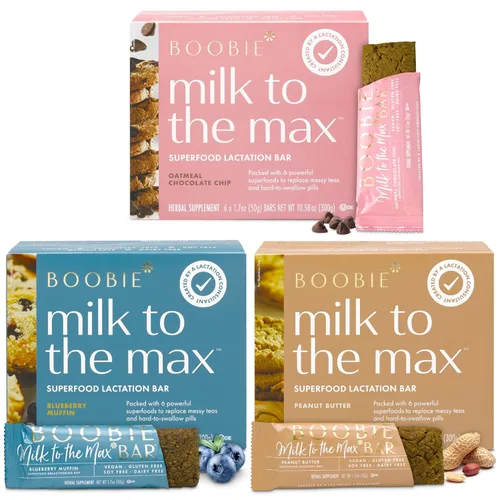 Boobie Bar Barras de lactancia de superalimentos, aperitivos de lactancia para lactancia materna para aumentar el suministro de leche, sin alholva,