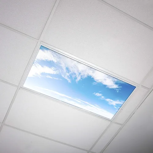 Miniatura 14 de Cubierta de luz fluorescente para luces de techo de aula, nubes rosadas, inserto de película retroiluminada de alta calidad 2 x 4