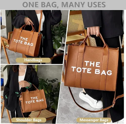 Miniatura 5 de Bolsas de trabajo para mujer, de gran tamaño, de piel sintética, con asa superior, para mujer