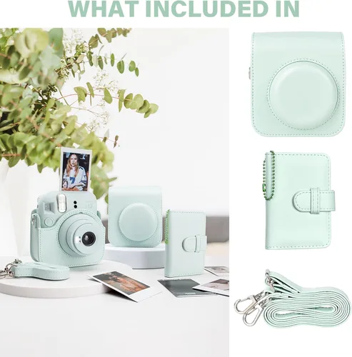Miniatura 2 de Funda para Cámara Fuji Mini 12 y Álbum de Fotos, Funda Protectora de Cuero Compatible para Cámara Instantánea Instax Mini 12 con Álbum de Fotos