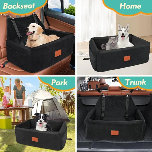 Miniatura 6 de NEEZUKAR Asiento de automóvil para perros grandes y medianos, asiento portátil lavable para mascotas de menos de 55 libras, asiento elevador