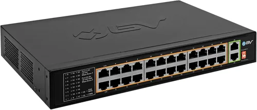 Miniatura 8 de BV -Tech Conmutador administrado Gigabit PoE+ de 24 puertos con 2 Ethernet y 2 enlaces ascendentes SFP Alto rendimiento, cumple con NDAA