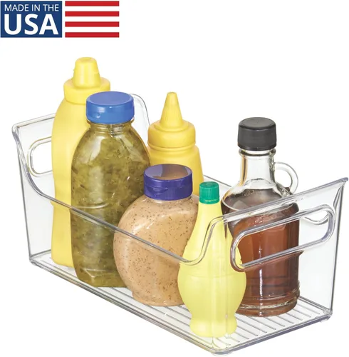 Miniatura 2 de iDesign - Organizador de condimentos de plástico con asas para nevera, transparente, fabricado en Estados Unidos