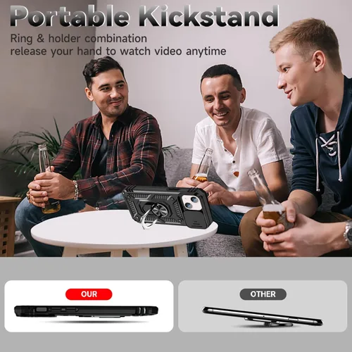 Miniatura 6 de HNHYGETE Funda para iPhone 13 con protector de pantalla HD: [grado militar de 20 pies probada en caídas] Funda protectora a prueba de golpes