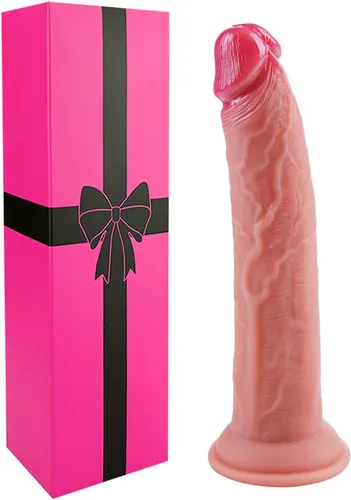 Miniatura 10 de Consolador anal largo realista de silicona líquida de 9 pulgadas con ventosa, consoladores flexibles y grandes de piel real, para el pene gay