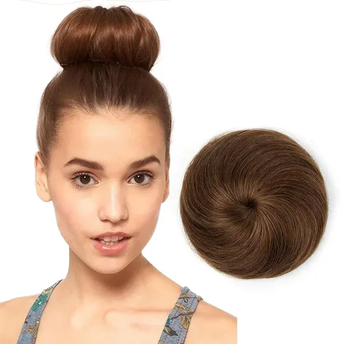 Miniatura 12 de Moño de Cabello Humano 100%, Moño Desordenado Pieza de Cabello Extensiones de Cabello Humano Real Moño de Cabello Rizado Natural Piezas de Cabello