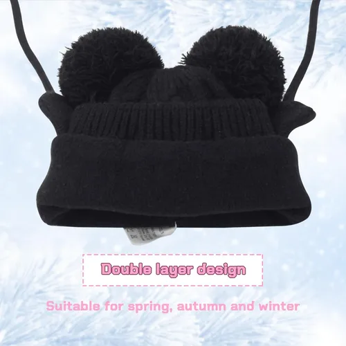 Miniatura 31 de Duoyeree Gorro de invierno para niños pequeños con solapa para las orejas, bufanda gruesa y cálida gorra de calavera para niños y niñas