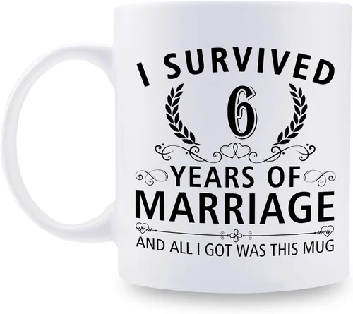 Miniatura 59 de Taza de café de 11 onzas con texto en inglés "I Survived 50 Years of Marriage and All I Got Was This Cup" para el 50 aniversario de boda y para él