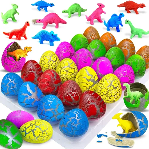 Miniatura 10 de 24 huevos grandes de dinosaurio para incubar, recuerdos de fiesta de cumpleaños, regalos de fiesta de cumpleaños para niños pequeños, premios