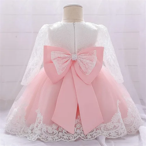 Miniatura 6 de Vestido de otoño de lino de algodón de manga larga con tutú de flores, vestido de princesa, vestido de tul para Navidad