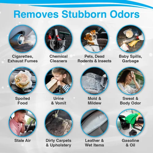Miniatura 3 de Biocide Systems Auto Shocker - Eliminador de olores fuerte para automóvil, eliminador de olores ClO2 ecológico para olores duros en interiores