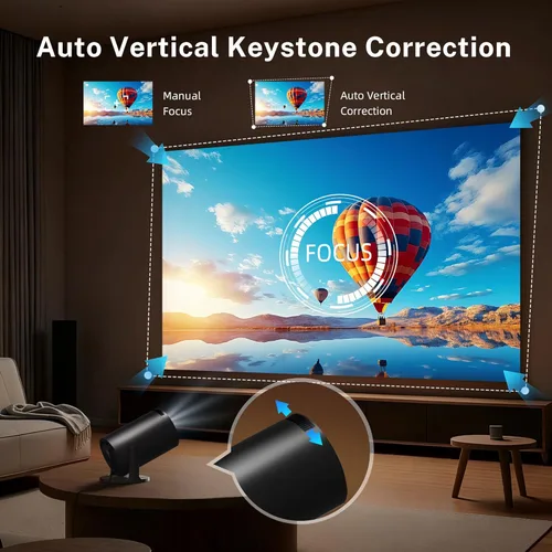 Miniatura 3 de [Aplicaciones integradas y actualizadas en 2025] Mini proyector con Wi-Fi 6 y Bluetooth 5.4, soporte 1080P 4K Full HD, Auto Keystone 360° Proyector