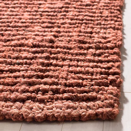 Miniatura 5 de SAFAVIEH Alfombra de área de 8x10 pies - Colección de fibra natural - Grande - Óxido, yute hecho a mano, estilo de granja, pelo grueso con textura