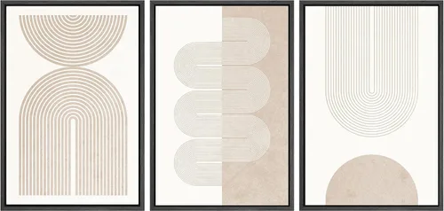 Miniatura 33 de SIGNWIN Lienzo enmarcado para pared, juego de arte abstracto de serenidad costera, ilustraciones abstractas junto al mar, arte moderno, decorativo