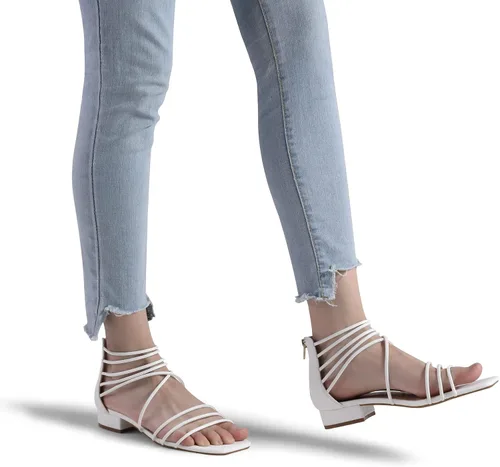 Miniatura 6 de DREAM PAIRS Sandalias casuales de verano para mujer, con tiras y puntera cuadrada, cómodas y planas