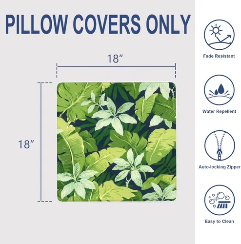 Miniatura 207 de Juego de 2 almohadas para exteriores de 16 x 16 pulgadas, repelentes al agua con interiores, para muebles de patio, hogar, jardín, geometría bohemia