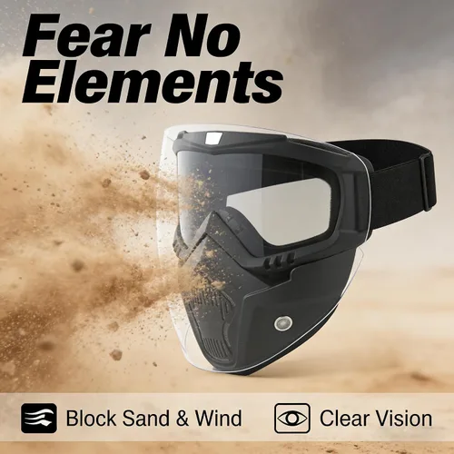 Miniatura 2 de Máscara de paintball anti niebla, máscara de Airsoft para cara completa, máscara táctica, gafas de casco de motocicleta con máscara facial extraíble
