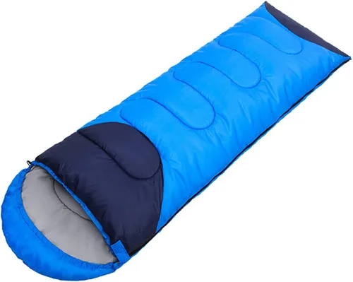 Miniatura 10 de Saco de dormir ligero para adultos y niños, cálido y transpirable, saco de dormir para mochileros al aire libre, longitud total 86.6 in/86.5 Azul