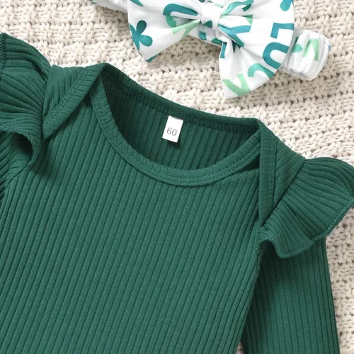 Miniatura 68 de Aalizzwell Conjunto de mameluco acanalado para bebé recién nacido prematuro para otoño e invierno