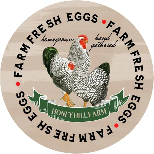Miniatura 8 de Etiquetas adhesivas personalizables para cajas de huevos de pollo Tamaños de 2" Etiquetas de embalaje personalizadas para huevos frescos