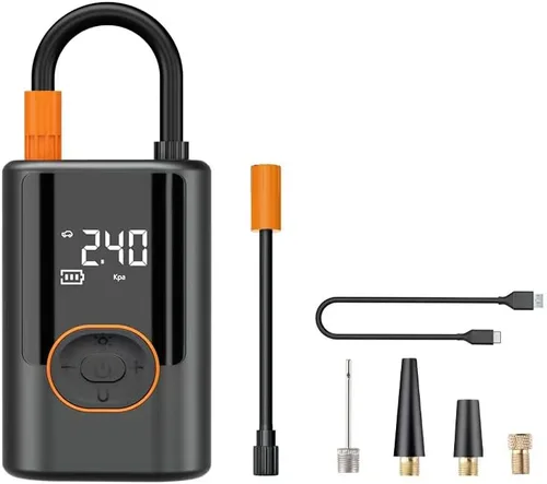 Inflador de neumáticos portátil, compresor de aire inalámbrico, medidor de presión digital, 150 PSI, linterna LED, 4 modos preestablecidos