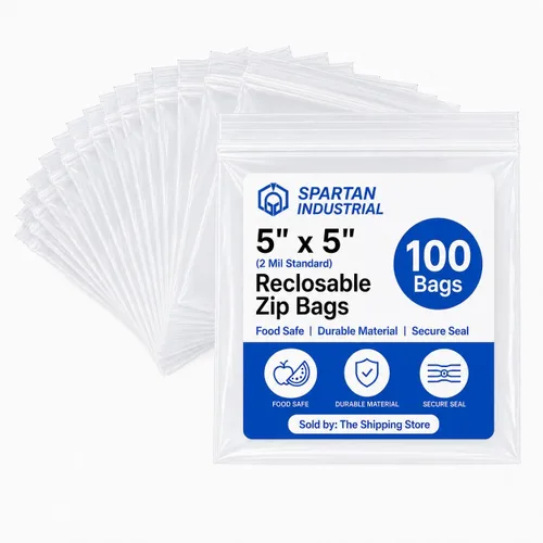 Miniatura 9 de Spartan Industrial - Bolsas pequeñas con cremallera de 4 x 4 pulgadas (100 unidades) - Bolsas de polietileno transparentes con cierre cuadrado