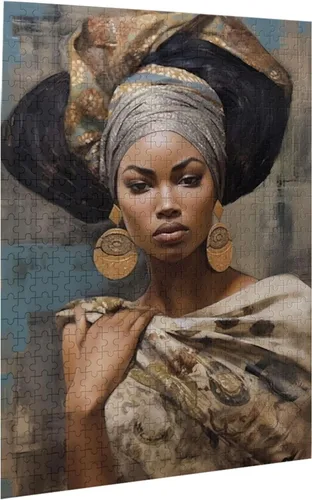Rompecabezas para adultos, 500 piezas, mujer negra africana, formación de reina americana, imágenes de madera, vacaciones, arte de pared divertido,