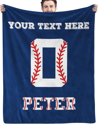 Miniatura 13 de Mantas de béisbol personalizadas con números de nombre, mantas de franela personalizadas para juegos de equipo de béisbol, regalos para niños