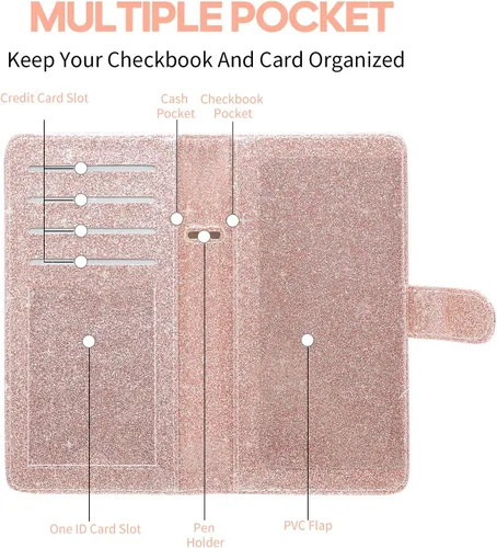 Miniatura 3 de Funda para chequera edición 2021 - Funda de cuero estándar para chequera con cierre magnético MCmolis Check Book Cover Holder Wallet para mujer