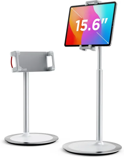 Miniatura 7 de SAIJI Soporte para Tablet, Soporte Ajustable de Altura Extra Kindle, Soporte para iPad de Rotación de 360 Grados, Base de Montaje de Cuna