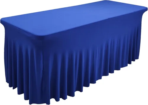 Miniatura 14 de Falda de mesa de poliéster ajustable de una pieza de elastano, mantel rectangular resistente a las arrugas para eventos de bodas, fiestas