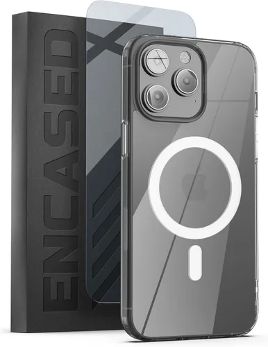Miniatura 8 de ENCASED Funda magnética para iPhone 14 Pro, compatible con MagSafe, con protector de pantalla (transparente cristalino)