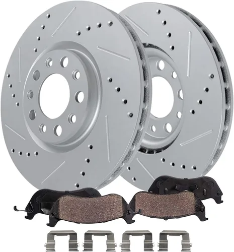 Miniatura 27 de Detroit Axle - Pinza de freno de disco delantera del lado del conductor + pastillas de freno de cerámica con repuesto de hardware para Ford F-150