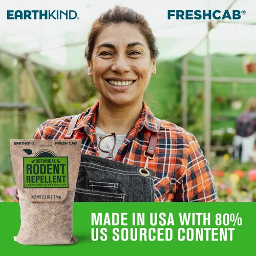 Miniatura 7 de EarthKind Fresh Cab - Repelente de roedores y cápsula de bolsa – Repelente botánico de roedores y ratones – Hecho con fibras vegetales y aceites