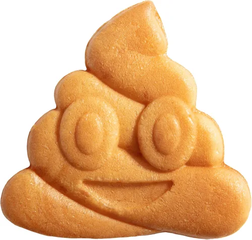 Miniatura 5 de Mini waflera de emoji de Poop, diversión para el día del padre, diseño de cara sonriente tonta, plancha de oblea de 4 pulgadas para hacer pastel