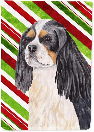 Miniatura 257 de Caroline's Treasures SC9334GF - Bandera decorativa para jardín, diseño de bastón de caramelo inglés, diseño de bulldog inglés, tamaño jardín