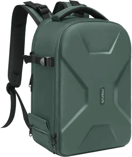 Miniatura 10 de MOSISO Mochila para cámaras réflex digital de un solo objetivo, réflex de un solo objetivo o sin espejo, funda rígida impermeable de apertura
