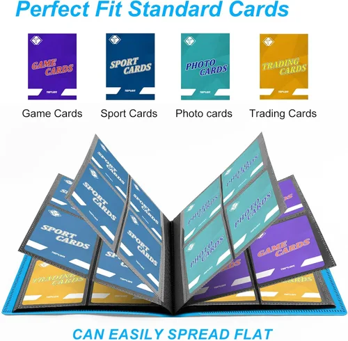 Miniatura 4 de Carpeta de tarjetas de 4 bolsillos para 160 fundas, carpeta de tarjetas Ablum para colección de tarjetas intercambiables para tarjetas deportivas