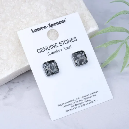 Miniatura 8 de Lauren-Spencer Aretes cuadrados de piedras preciosas para mujer, delicados aretes de piedra de malaquita y sodalita de turquesa hipoalergénicos